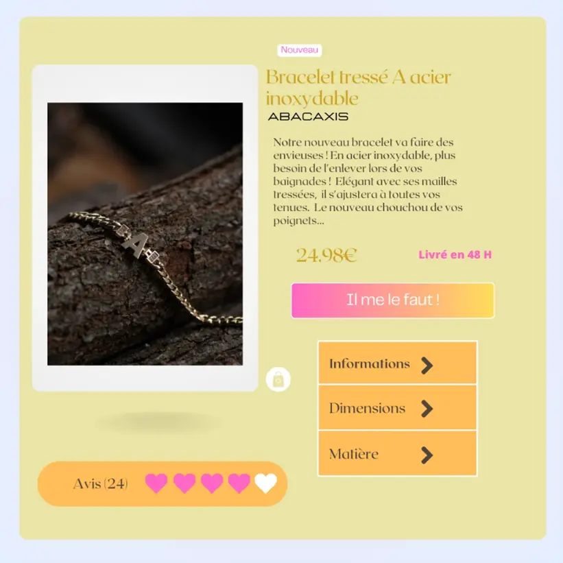 Des images de qualités, des couleurs bien choisies et une description détaillée permettront d’avoir une belle une fiche produit