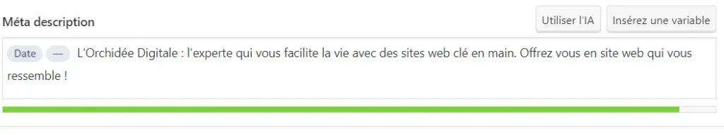 exemple champs meta description sur yoast SEO